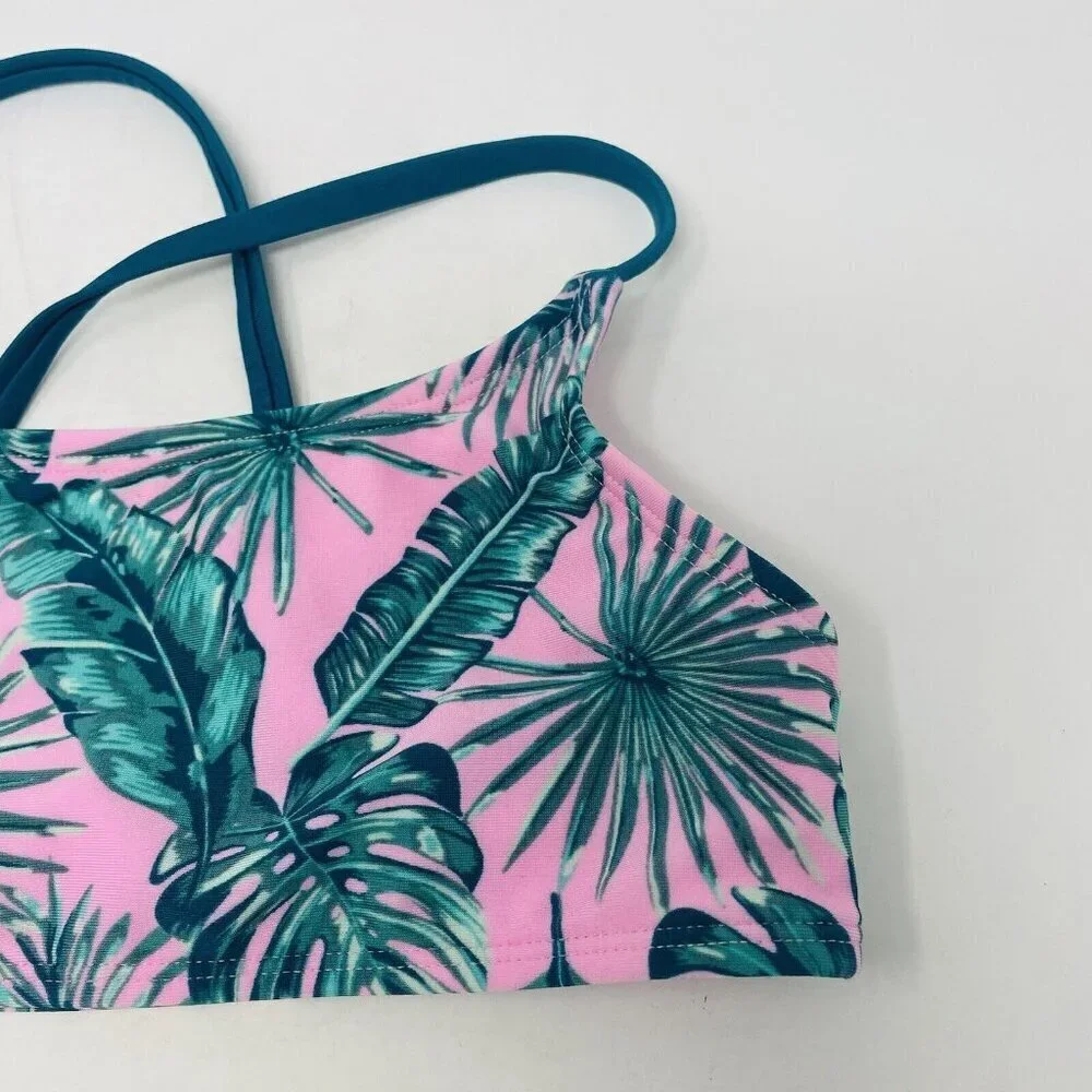 Art Class Girls Size Medium 8 Miami Tropics Bralette Bikini Swim‎ Top Pink 1320